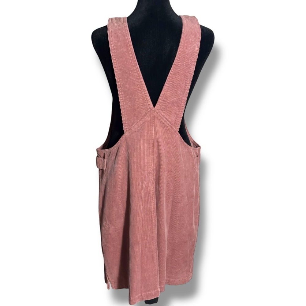 Wild Fable Dusty Rose Corduroy Zip Front/Pockets Sleeveless Overall Mini Dress - Picture 7 of 16